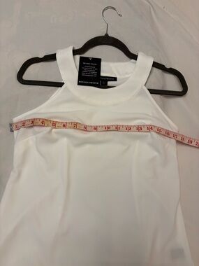 Boston Proper White Halter Tank Top with High Nec